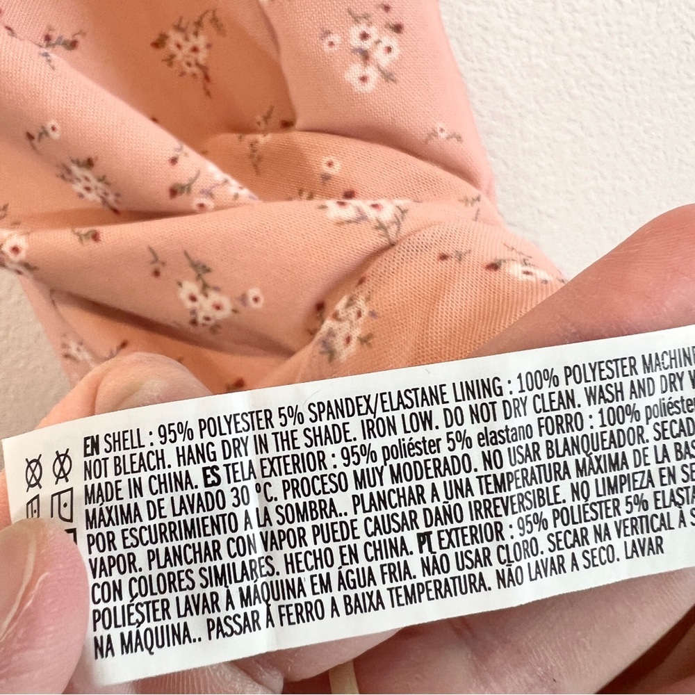 Forever 21 Floral Lace Trim Cami Slip Dress Pink Mini S Coquette Feminine - Picture 6 of 10